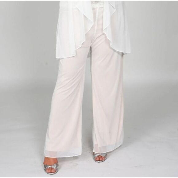 R & M Richards polyester champange Pant suit size 8 - Picture 1 of 8